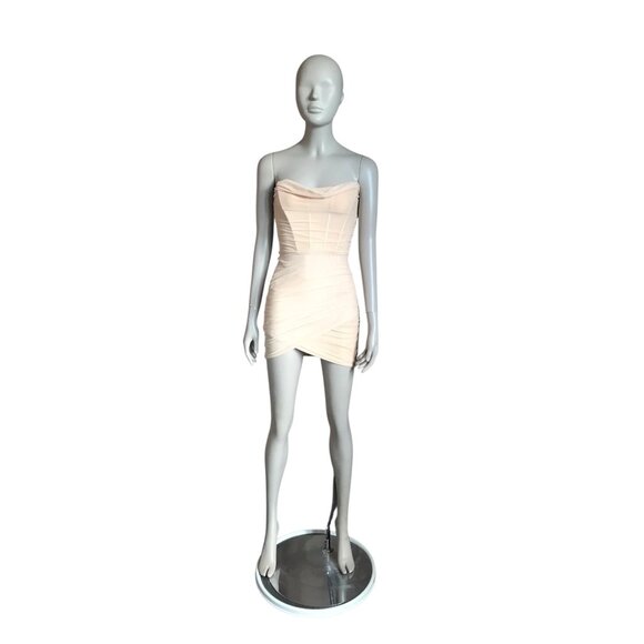Oh Polly Beige Bodycon Mini Dress - Picture 1 of 5